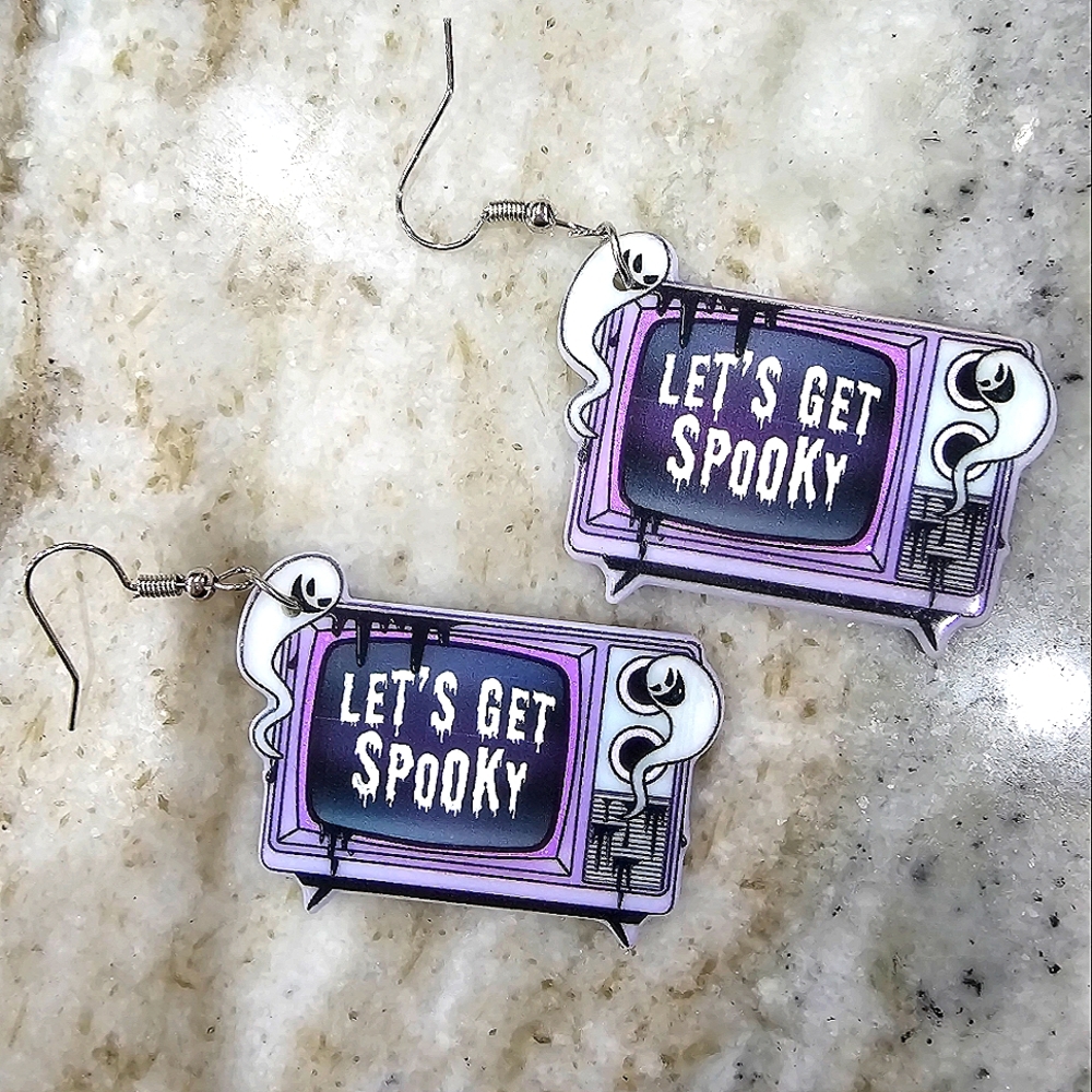 Spooky Retro TV Box Earrings